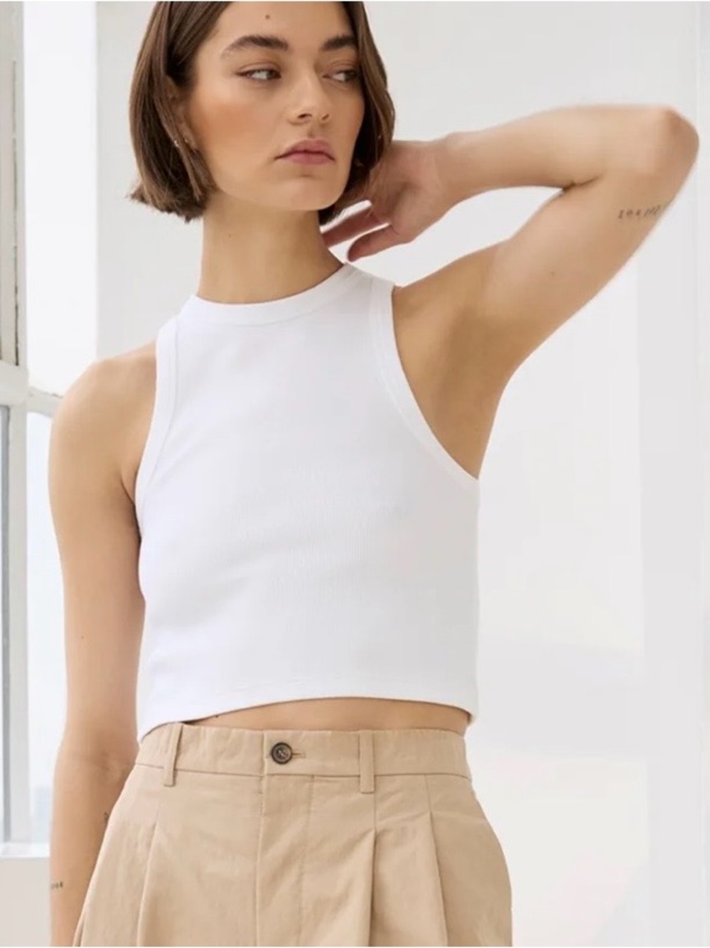 Soldout.nyc The Cropped Not So Basic Tank Top in White